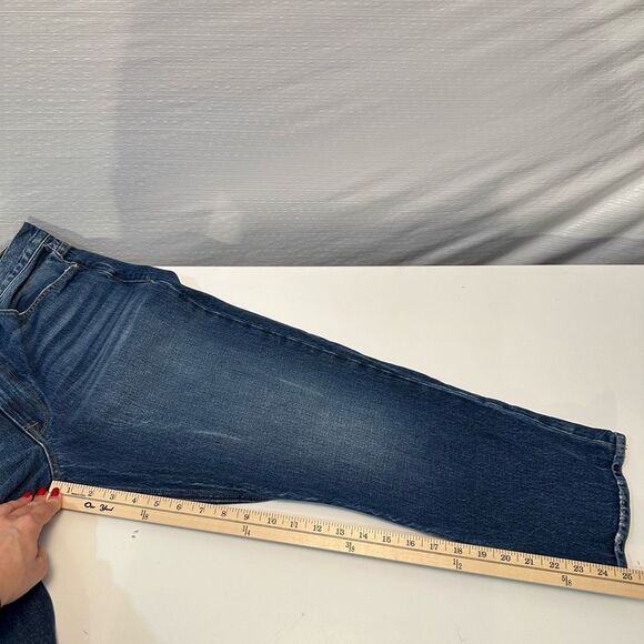 Frame Le Piper Womens Jeans Size 32 in Blue Sky High Rise Slim Straight Cropped - Picture 8 of 15